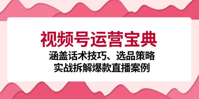 视频号运营宝典：涵盖话术技巧、选品策略、实战拆解爆款直播案例-511资料网