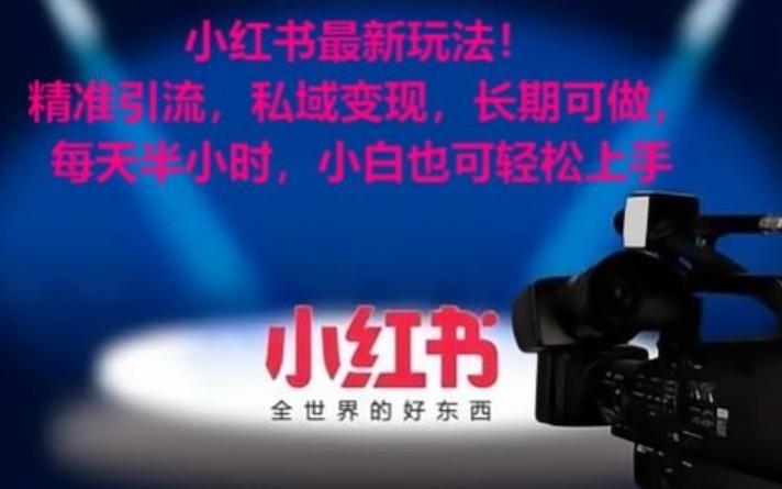 小红书最新玩法！精准引流，私域变现，长期可做，每天半小时，小白也可轻松上手-511资料网