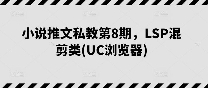 小说推文私教第8期，LSP混剪类(UC浏览器)-511资料网