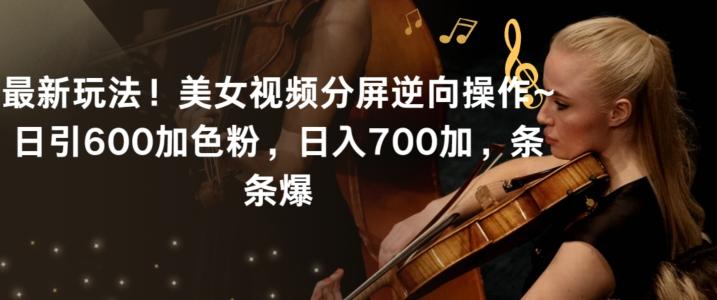 最新玩法！美女视频分屏逆向操作~日引600加色粉，日入700加，条条爆【揭秘】-511资料网