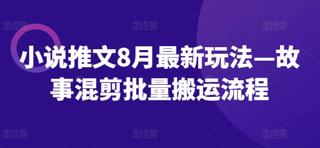小说推文8月最新玩法—故事混剪批量搬运流程-511资料网