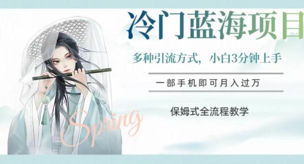 冷门蓝海项目，操作简单，小白3分钟上手，多种引流方式，保姆式全流程教学【揭秘】-511资料网