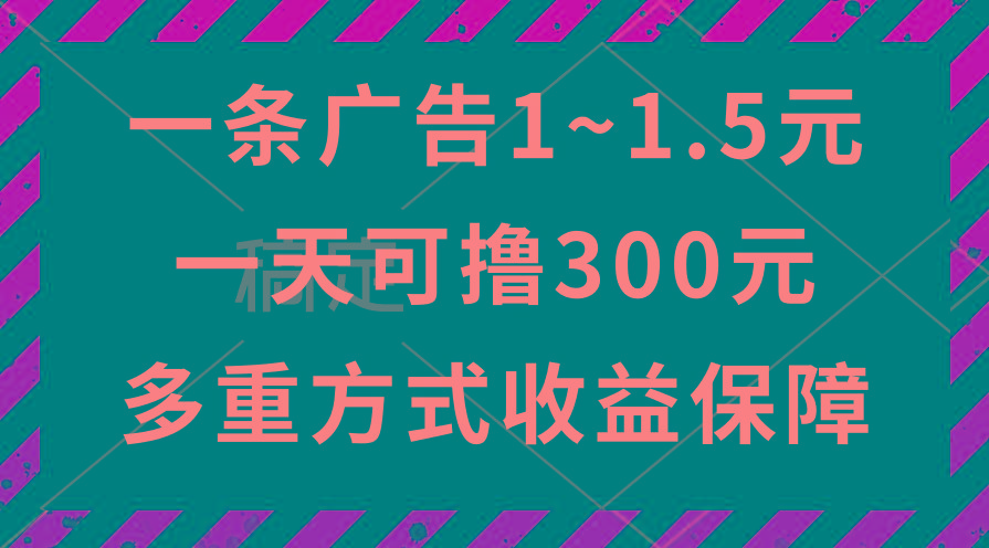 一天可撸300+的广告收益，绿色项目长期稳定，上手无难度！-511资料网