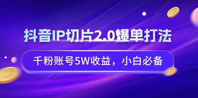 抖音IP切片2.0爆单打法，千粉账号5W收益，小白必备-511资料网