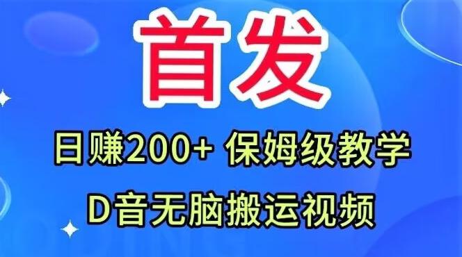 首发，抖音无脑搬运视频，日赚200+保姆级教学【揭秘】-511资料网