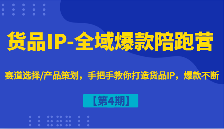 货品IP-全域爆款陪跑营【第4期】赛道选择/产品策划，手把手教你打造货品IP，爆款不断-511资料网