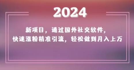 2024新项目，通过国外社交软件，快速涨粉精准引流，轻松做到月入上万【揭秘】-511资料网