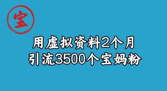 宝哥虚拟资料项目，2个月引流3500个宝妈粉-511资料网