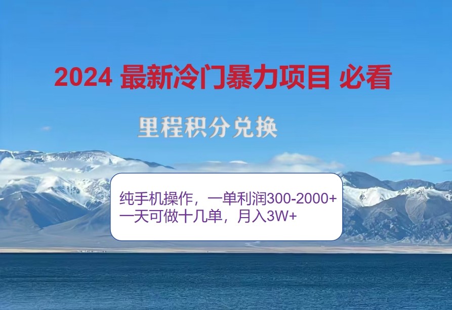 2024惊爆冷门暴利，里程积分最新玩法，高爆发期，一单300+—2000+-511资料网