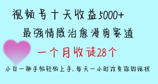 十天收益5000+,多平台捞金,视频号情感治愈漫剪,一个月收徒28个,小白一部手机轻松上手【揭秘】