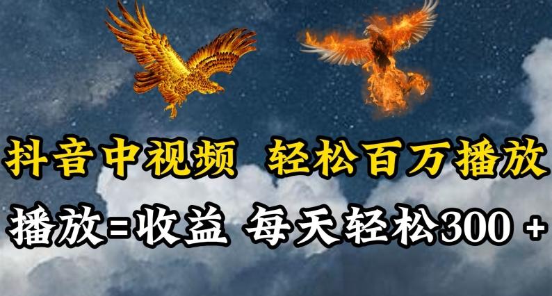 抖音中视频轻松百万播放，有播放就有收益，每天轻松两三张【揭秘】-511资料网
