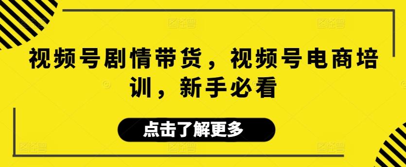 视频号剧情带货，视频号电商培训，新手必看-511资料网