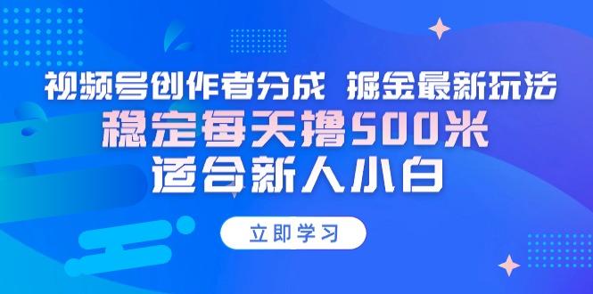 【蓝海项目】视频号创作者分成 掘金最新玩法 稳定每天撸500米 适合新人小白-511资料网