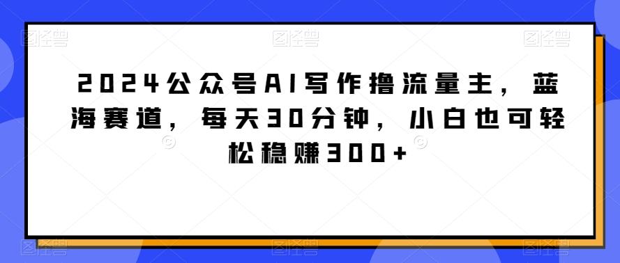 2024公众号AI写作撸流量主，蓝海赛道，每天30分钟，小白也可轻松稳赚300+【揭秘】-511资料网