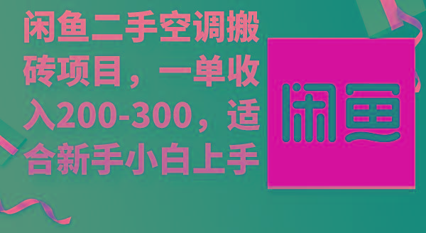 (9539期)闲鱼二手空调搬砖项目，一单收入200-300，适合新手小白上手-511资料网