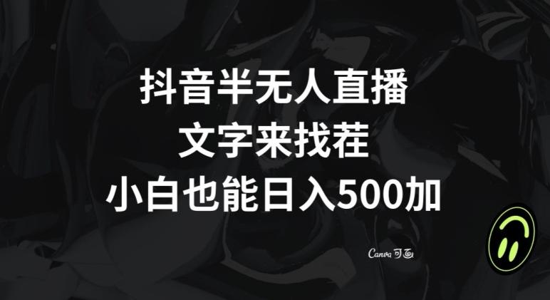 抖音半无人直播，文字来找茬小游戏，每天收益500+【揭秘】-511资料网