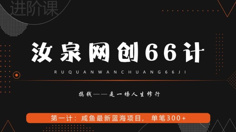 汝泉网创66计之第1计：闲鱼长期稳定项目，单笔变现300+-511资料网
