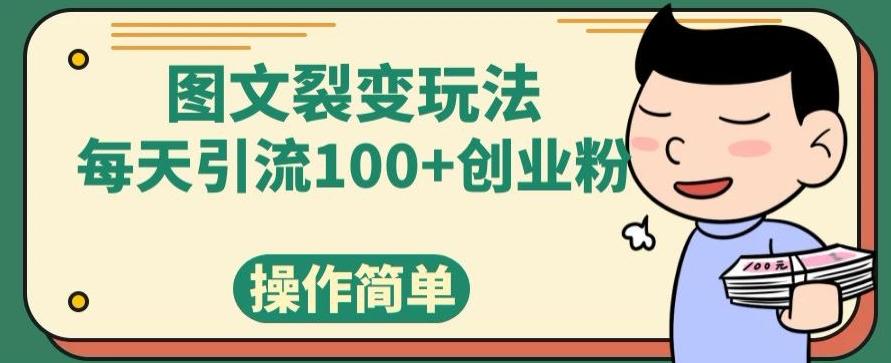 图文裂变玩法，每天引流100+创业粉，操作简单-511资料网