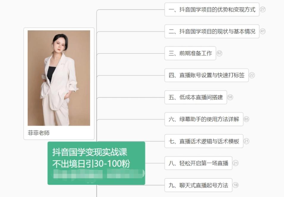 抖音国学变现项目：不出境日引30-100粉实战课程-511资料网