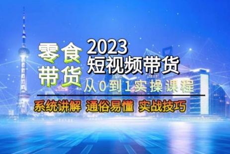 2023短视频带货-零食赛道，从0-1实操课程，系统讲解实战技巧-511资料网