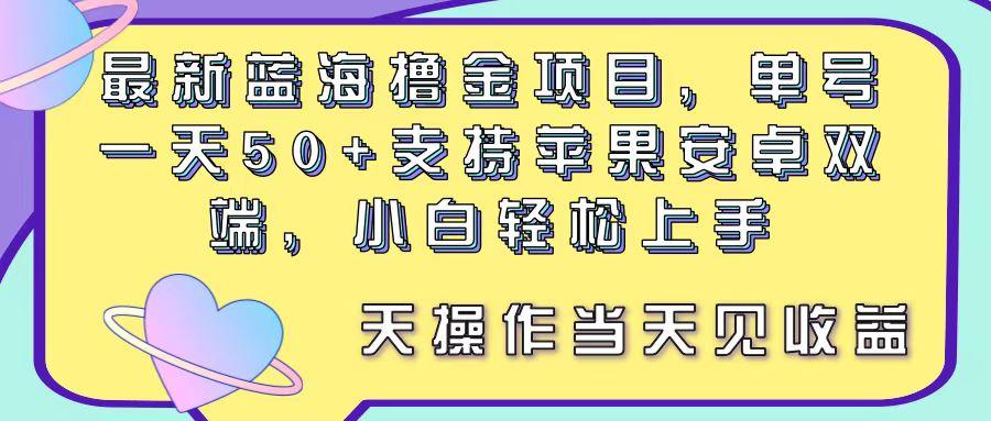 最新蓝海撸金项目，单号一天50+， 支持苹果安卓双端，小白轻松上手 当…-511资料网