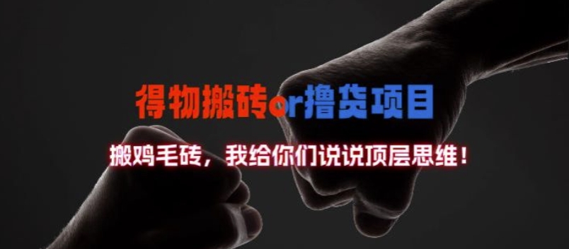 得物搬砖撸货项目?掰下数据，我给你们说说顶层思维【揭秘】-511资料网