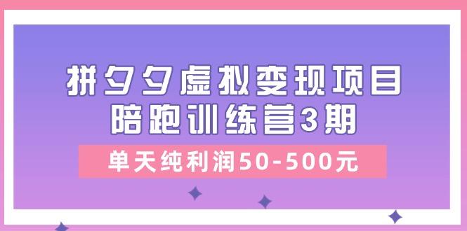 某收费培训《拼夕夕虚拟变现项目陪跑训练营3期》单天纯利润50-500元-511资料网