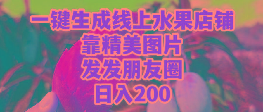 (9467期)一键生成线上水果店，靠精美图片发发朋友圈，也能日入200-511资料网