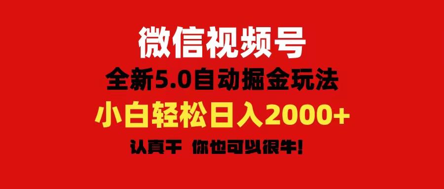 微信视频号变现，5.0全新自动掘金玩法，日入利润2000+有手就行-511资料网