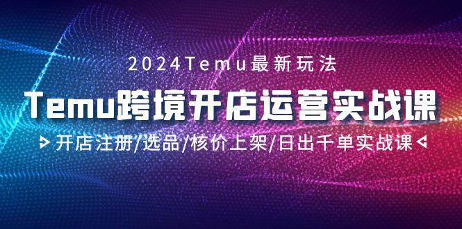 2024Temu跨境开店运营实战课，开店注册/选品/核价上架/日出千单实战课-511资料网