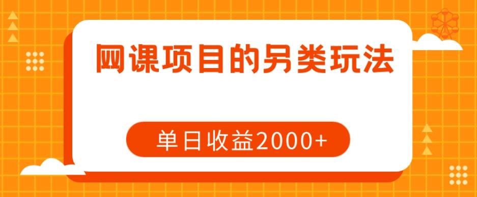 网课项目的另类玩法，单日收益2000+【揭秘】-511资料网