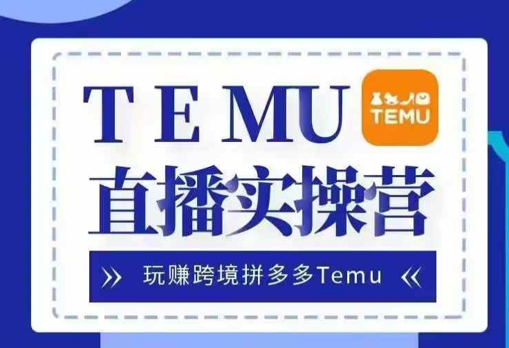 Temu直播实战营，玩赚跨境拼多多Temu，国内电商卷就出海赚美金-511资料网