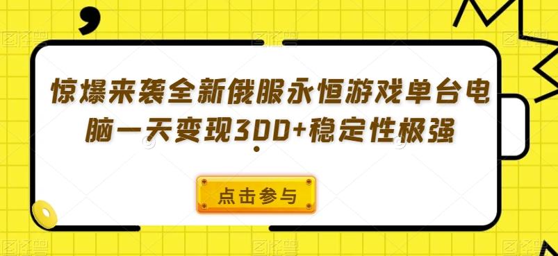 惊爆来袭全新俄服永恒游戏单台电脑一天变现300+稳定性极强-511资料网