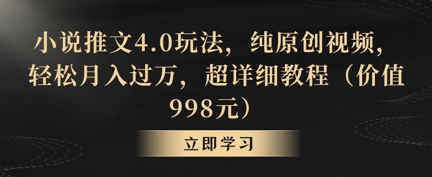 小说推文4.0玩法，纯原创视频，轻松月入过万，超详细教程(价值998元)【揭秘】-511资料网
