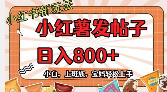 小红薯发日常帖子，日入800+小白专属项目可批量操作-511资料网