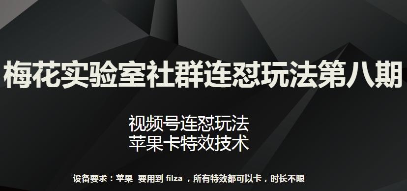 梅花实验室社群连怼玩法第八期，视频号连怼玩法 苹果卡特效技术【揭秘】-511资料网