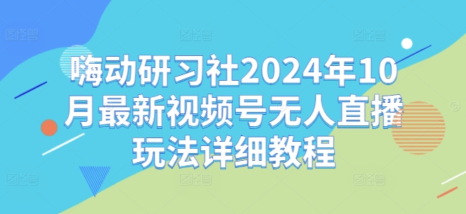 嗨动研习社2024年10月最新视频号无人直播玩法详细教程-511资料网