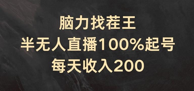脑力找茬王，半无人直播100%起号，每天收入200+【揭秘】-511资料网