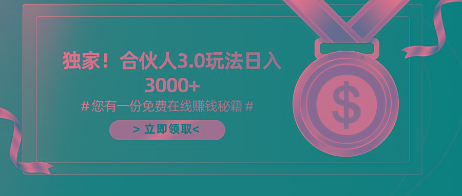 游戏合伙人3.0，日入3000+，无限扩大的蓝海项目-511资料网