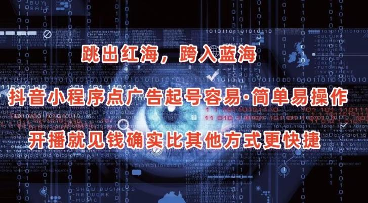抖音小程序点广告项目，起号容易，简单易操作，开播就见有收益【揭秘】-511资料网