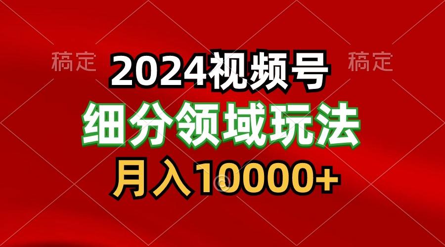 2024视频号分成计划细分领域玩法，每天5分钟，月入1W+-511资料网