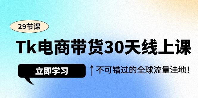 (9463期)Tk电商带货30天线上课，不可错过的全球流量洼地(29节课)-511资料网