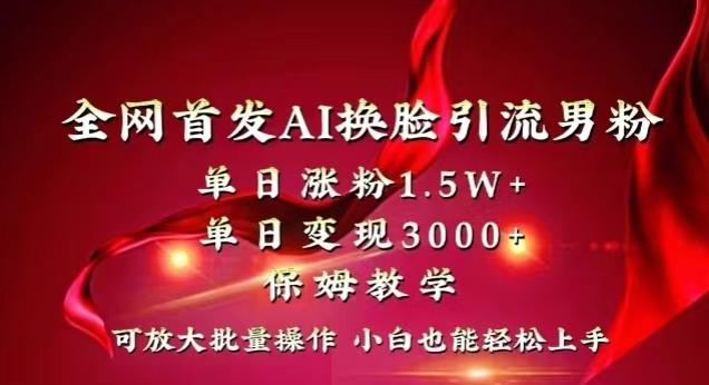 全网首发Ai换脸引流男粉，单日涨粉1.5w+，单日变现3000+，小白也能轻松上手拿结果【揭秘】-511资料网