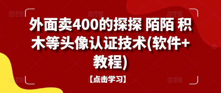 外面卖400的探探 陌陌 积木等头像认证技术(软件+教程)-511资料网