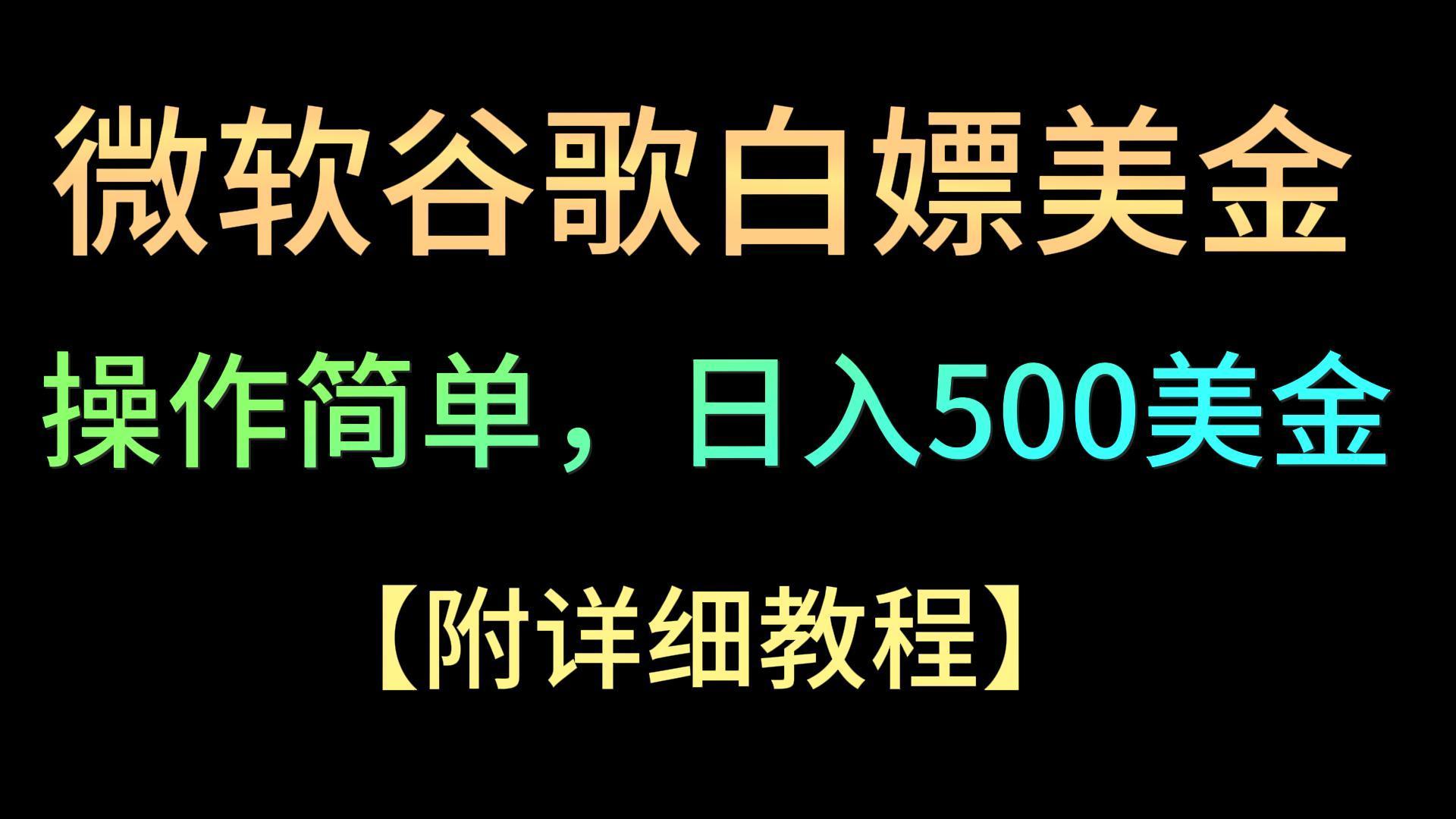 微软谷歌项目3.0，轻松日赚500+美金，操作简单，小白也可轻松入手！-511资料网