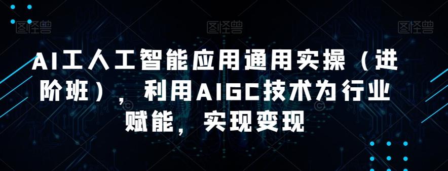 AI工人工智能应用通用实操（进阶班），利用AIGC技术为行业赋能，实现变现-511资料网
