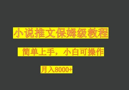 小说推文保姆级教程，小白可操作，月入8000+-511资料网