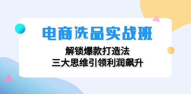 电商选品实战班：解锁爆款打造法，三大思维引领利润飙升-511资料网