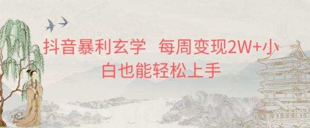 抖音暴利玄学，每周变现2W+小白也能轻松上手-511资料网