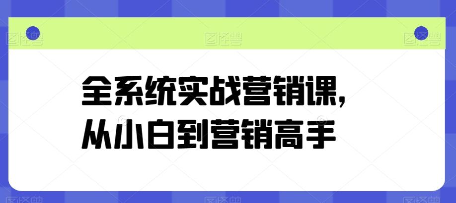 全系统实战营销课，从小白到营销高手-511资料网